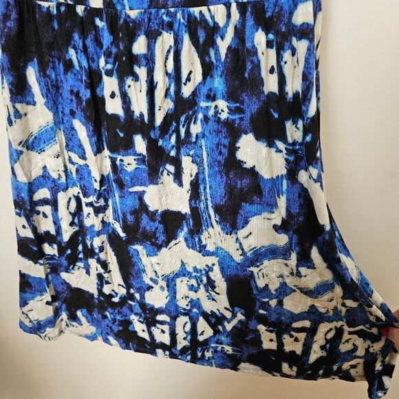 Willi Smith Dress Tank Mini Blue Pattern Business Casual Cocktail Neutral Trendy - Picture 4 of 9